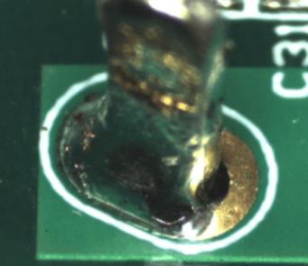 工业显微镜检测PCB虚焊缺陷效果图