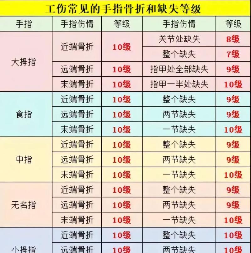 人体损伤程度鉴定标准轻伤肋骨对照表