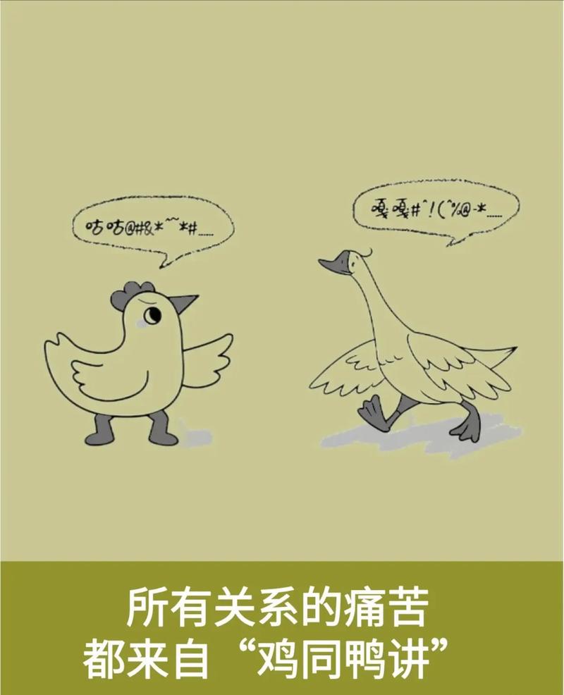 职场沟通鸡同鸭讲示意图