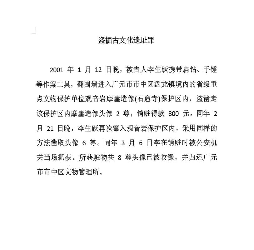 法院盗掘古文化遗址罪判决书实拍