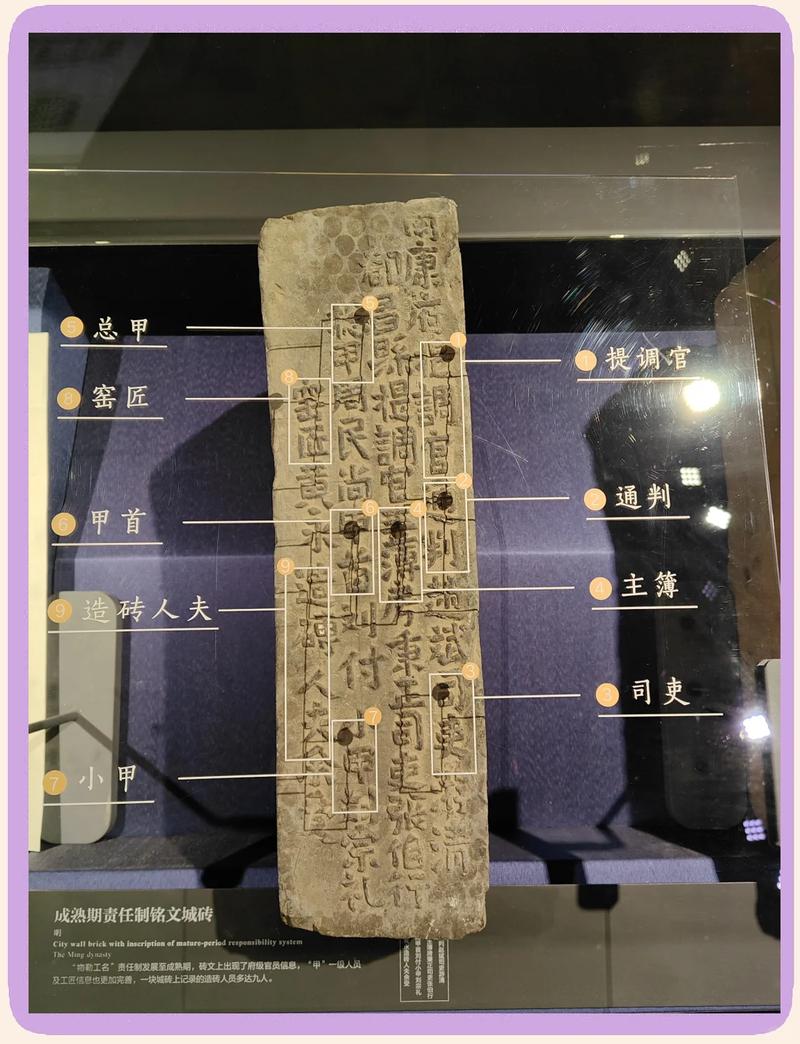 南京明城墙文物修复现场城砖标注