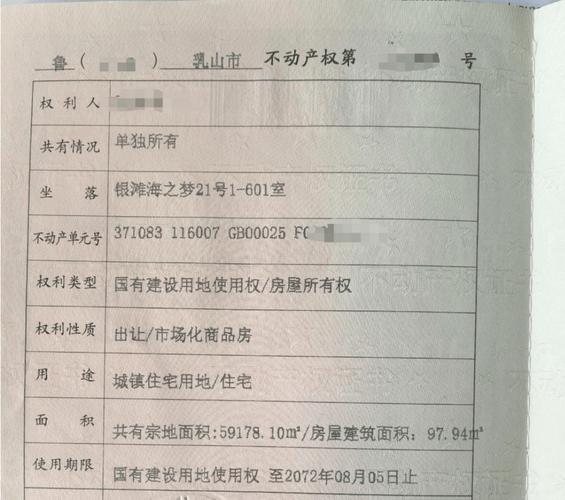 不动产权证房屋权利性质页实拍