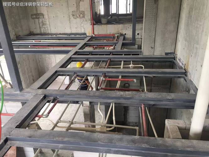 loft工字钢钢架结构焊接完成三遍防锈处理实拍