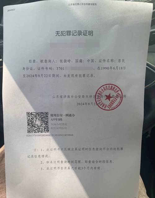 包含治安处罚记录的无违法犯罪证明样张