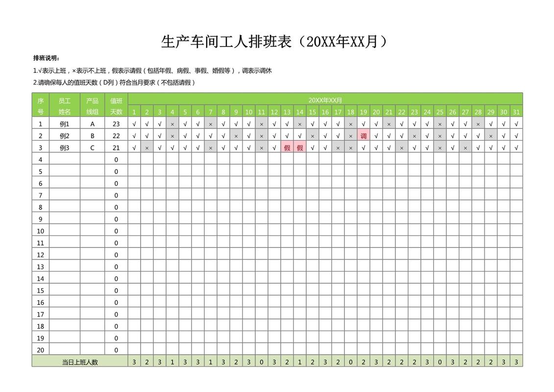汽车零部件工厂车间生产排班表实拍