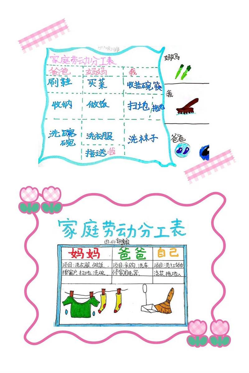 极简家务分工示意图家庭协作家务