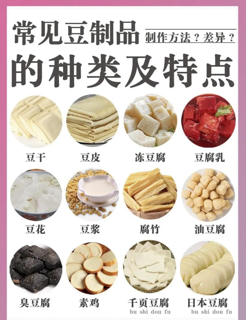 市售家常常见豆制品分类展示图