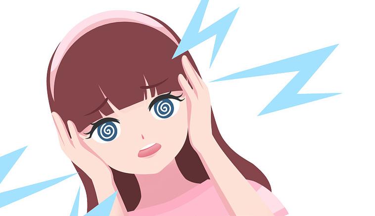 一个人试图捂住耳朵躲避焦虑的漫画图解