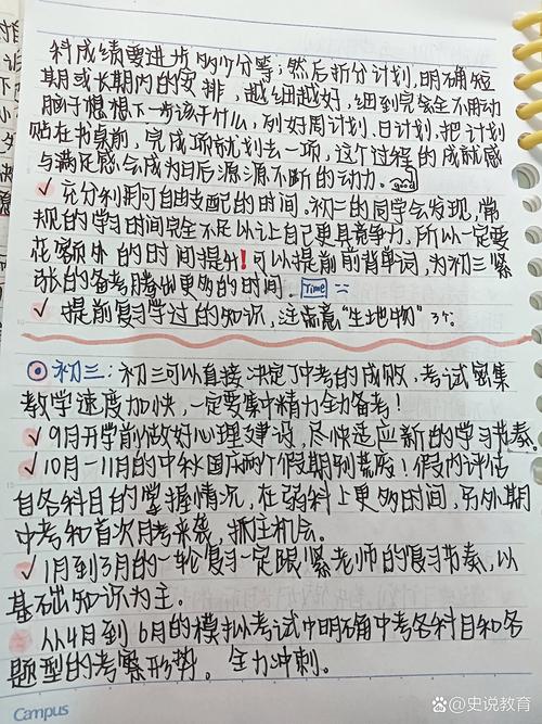 中学生个人升学路径规划手写草稿实拍