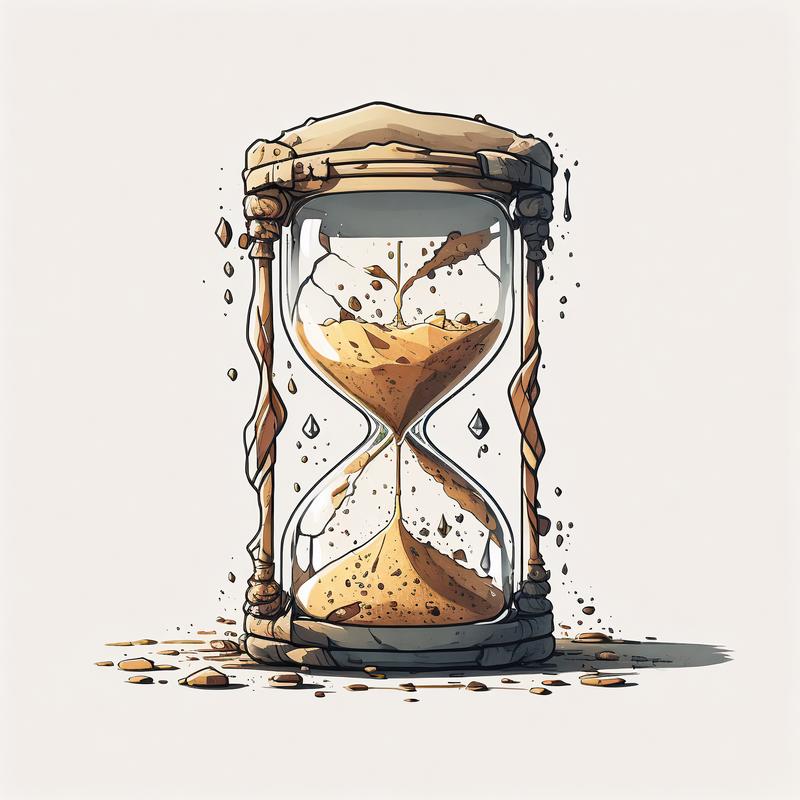 沙漏与积木堆积代表复利效应的创意插图