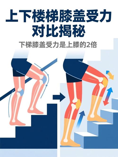 人上下楼梯时膝盖受力对比示意图