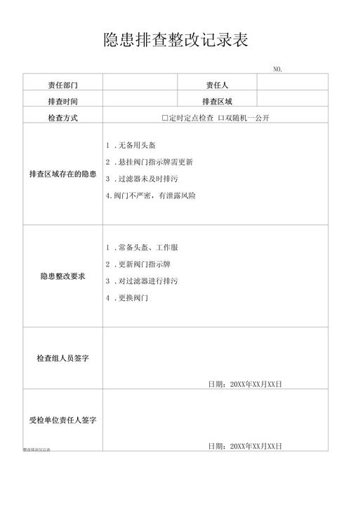 制造车间智能化改造问题排查手写记录表