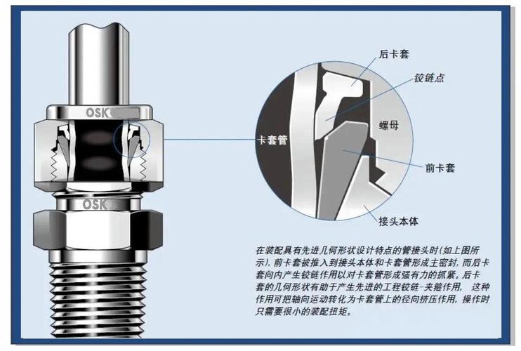 损坏的卡套式液压管接头剖面