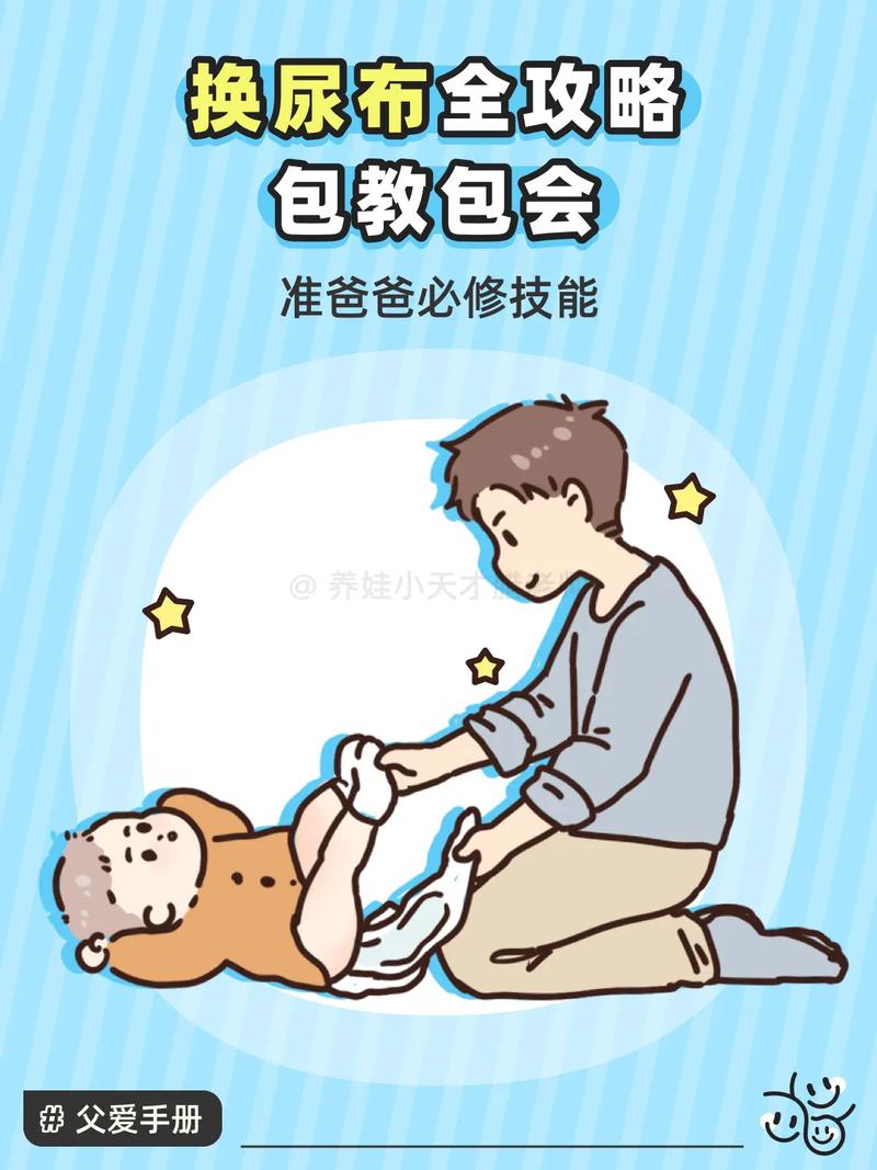 爸爸给婴儿换尿布流程图