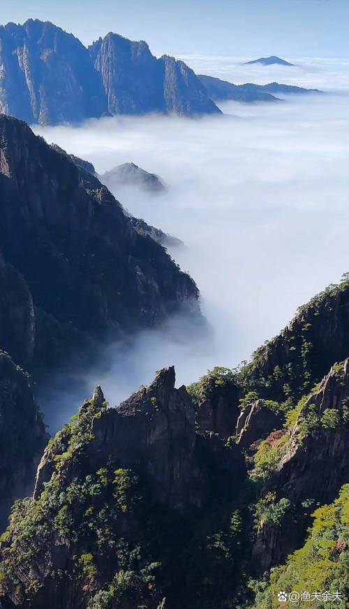 黄山西海大峡谷上空掌心无人机航拍云海