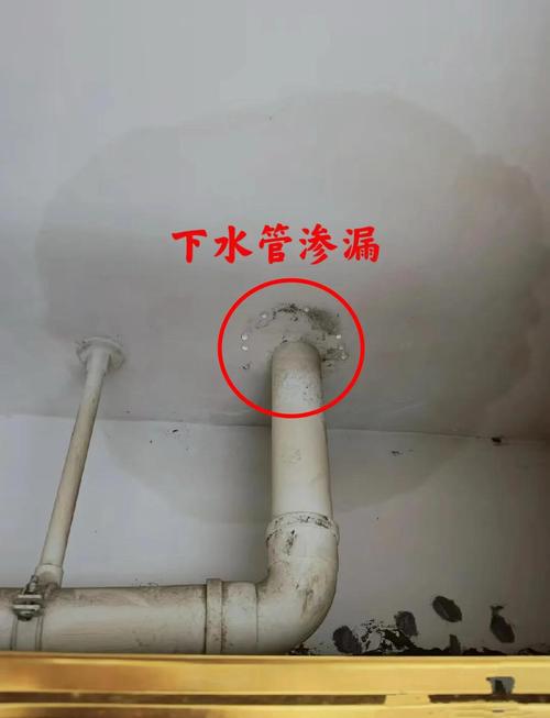 厨房洗菜盆下方水管接口渗水实拍图