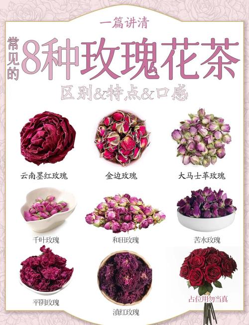 不同品级干玫瑰花茶对比实拍