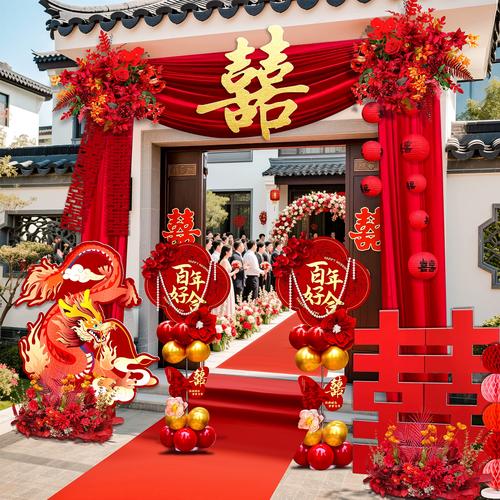 户外庭院婚礼灯笼悬挂高度示意图