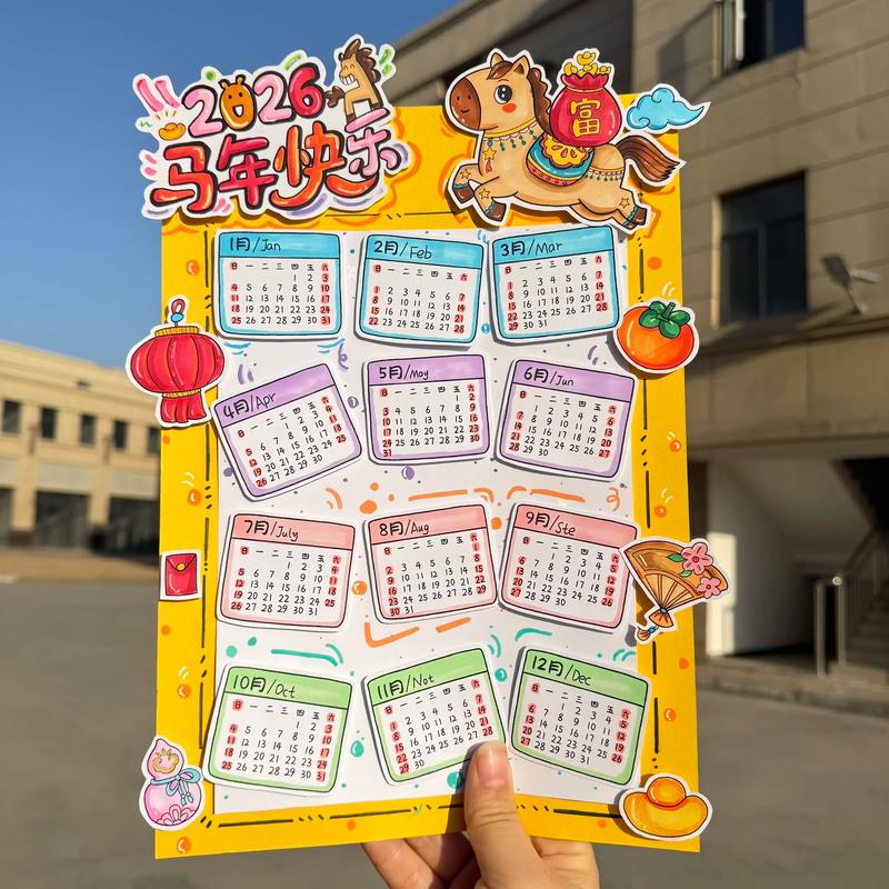 间隔复习月历手工贴纸实拍