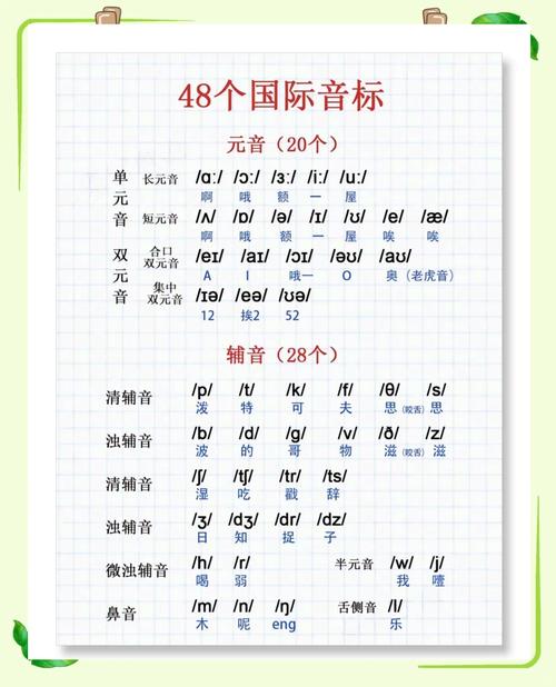 英语音标发音口型对照图
