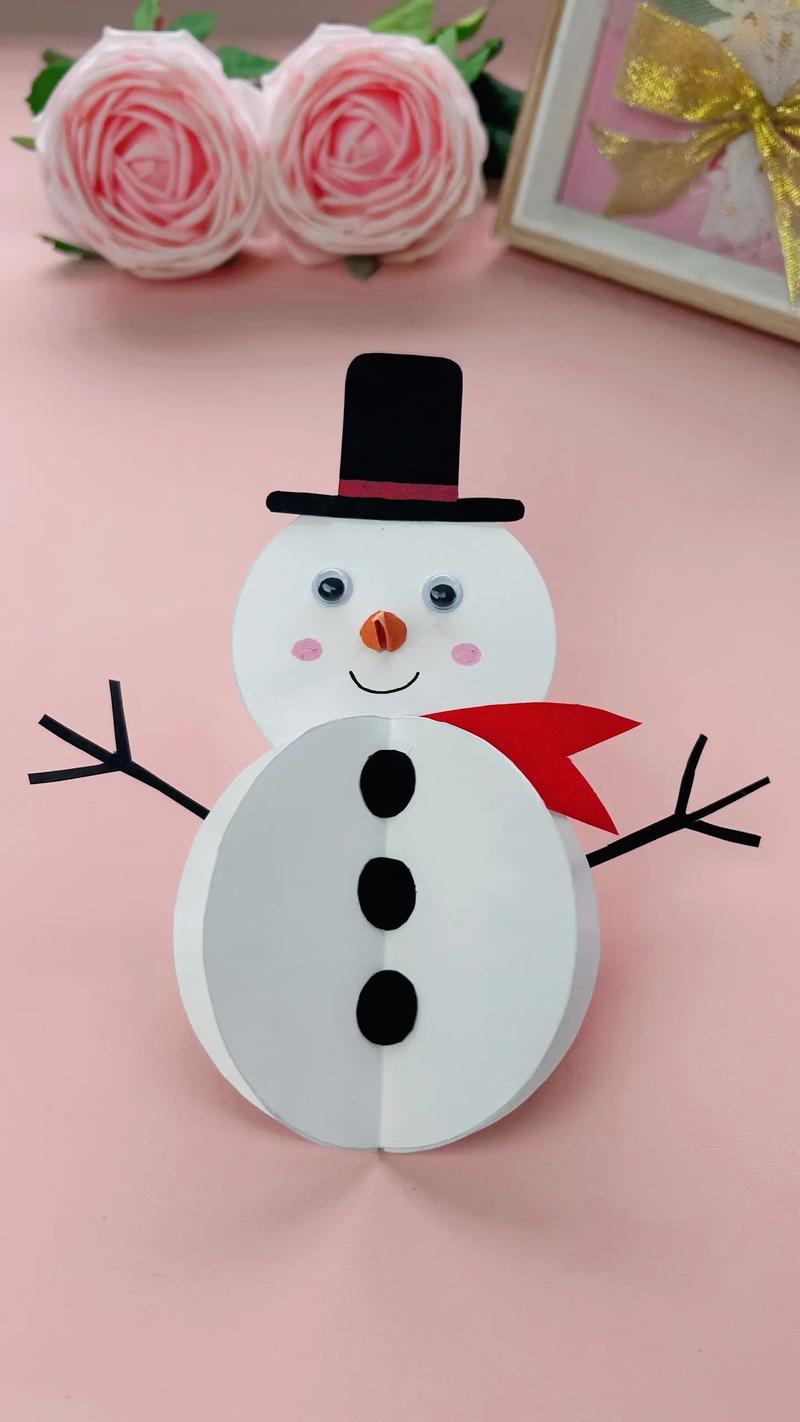 冬季亲子手工纸板雪人制作步骤