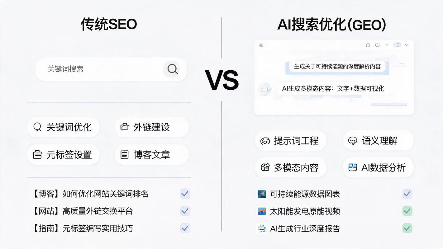 AI搜索优化和传统SEO的核心差异