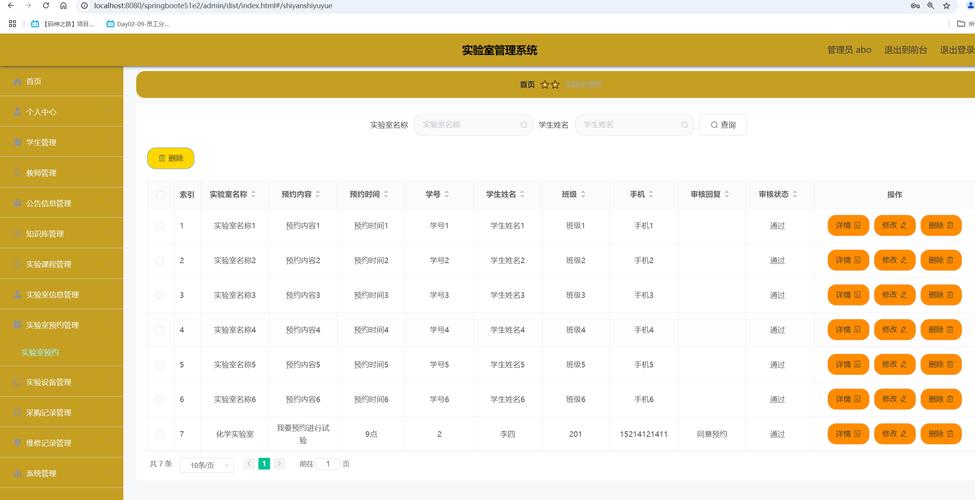 高校实验室大型透射电镜预约使用记录截图