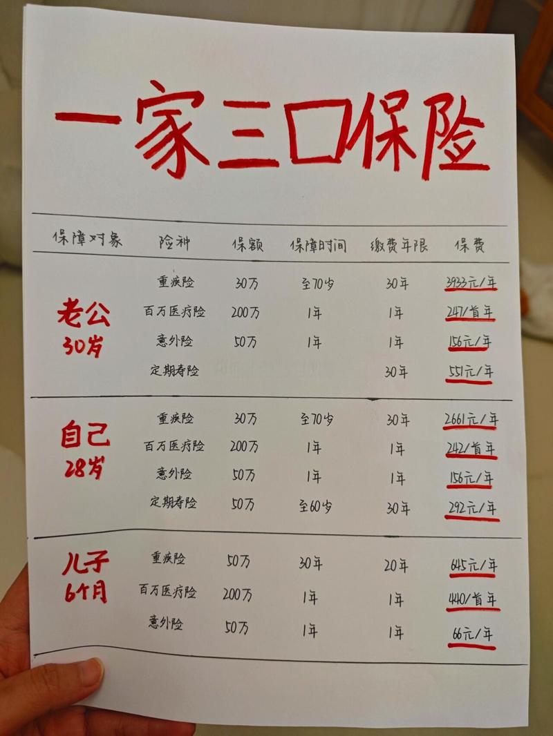 家庭保险需求梳理清单手写表