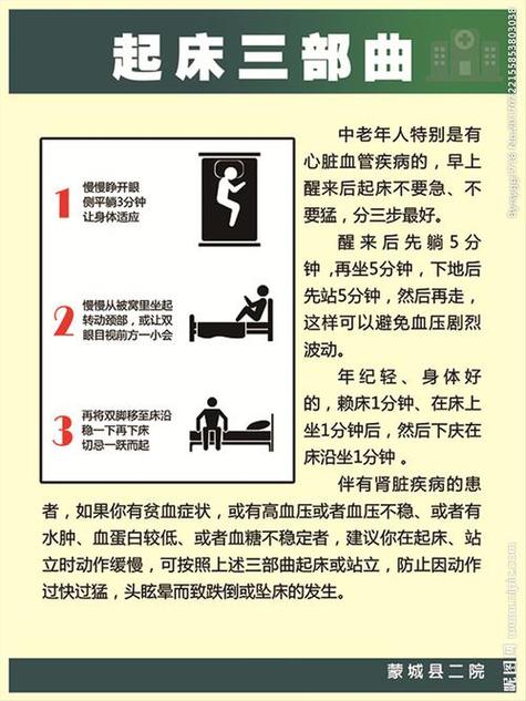 低血压人群三步起床法示范图