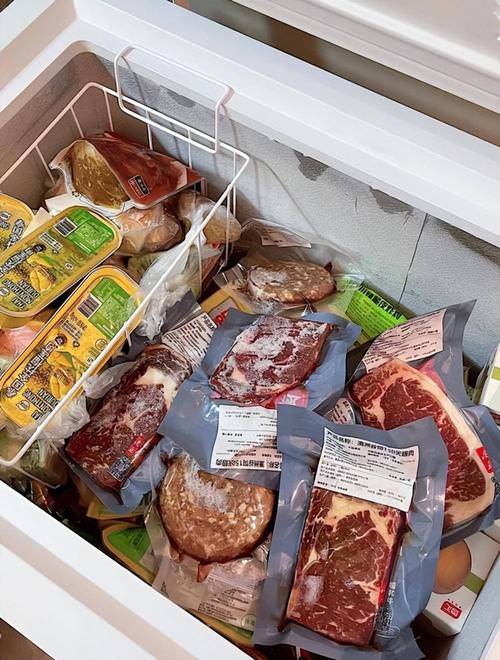 家用冰柜上层存放熟制冻品实景