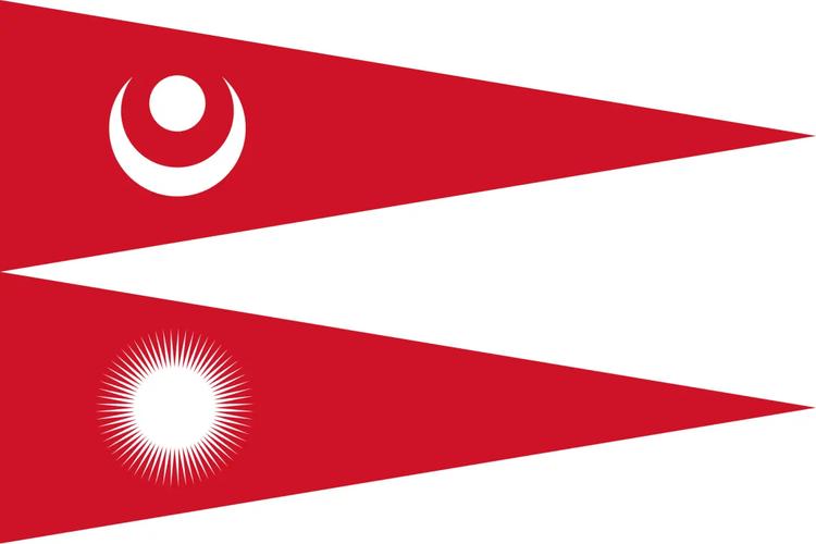 尼泊尔国旗双三角几何构造示意图