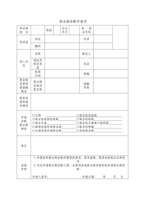 职业病诊断鉴定申请材料整理样图