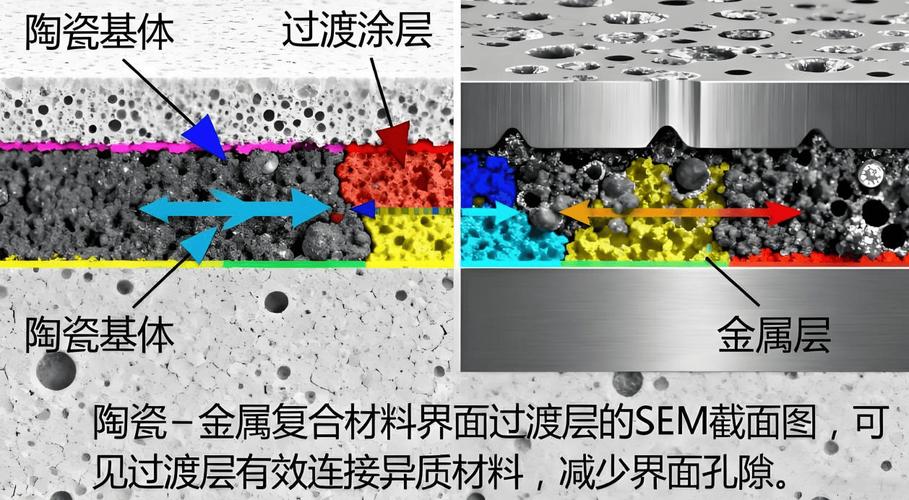 陶瓷金属封接界面热膨胀错配开裂显微图