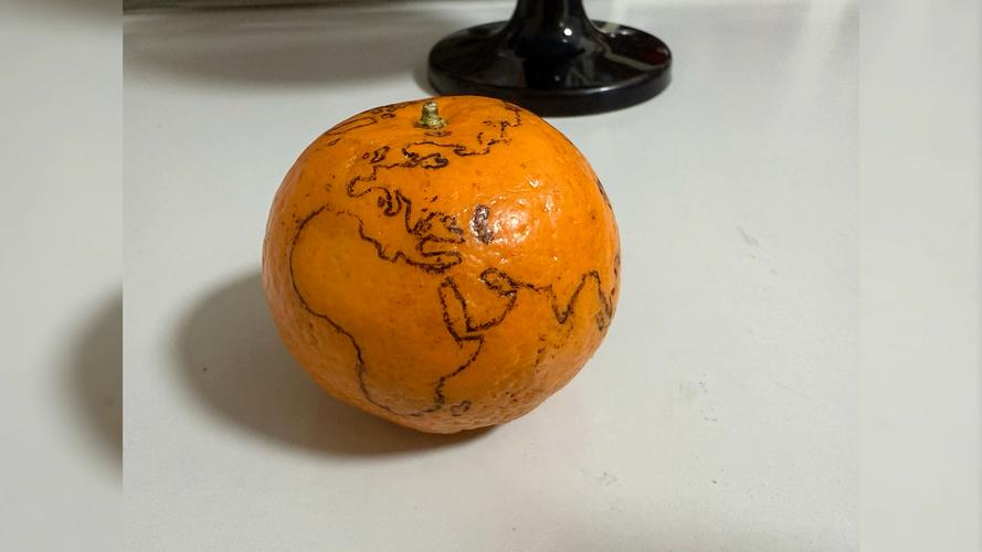 手工橘子地球时区标记作品