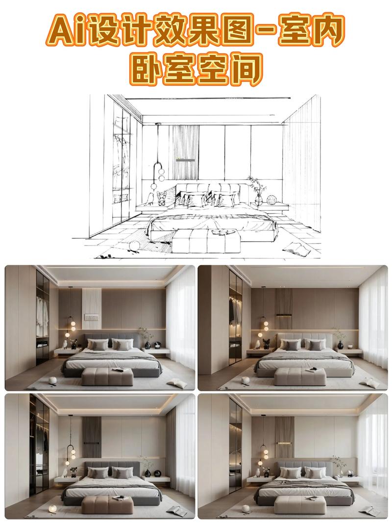 设计师手绘修改AI生成设计稿过程实拍