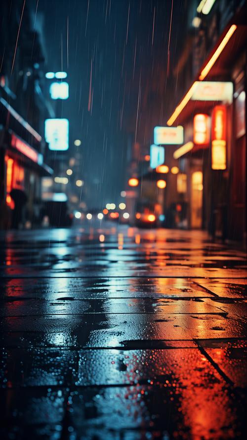 银翼杀手洛杉矶街道霓虹灯雨夜氛围