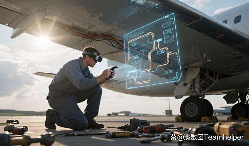 增强现实AR引导装配界面显示在航空发动机管路上