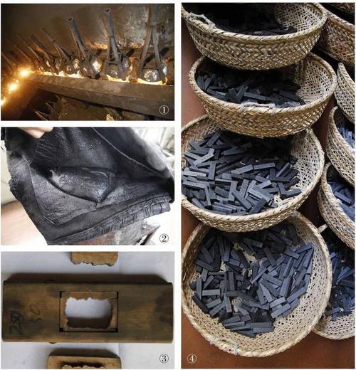古代松烟制墨烟房工人收集烟灰
