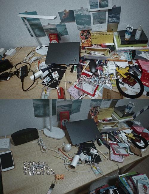 手工爱好者桌面未整理杂乱物料实拍