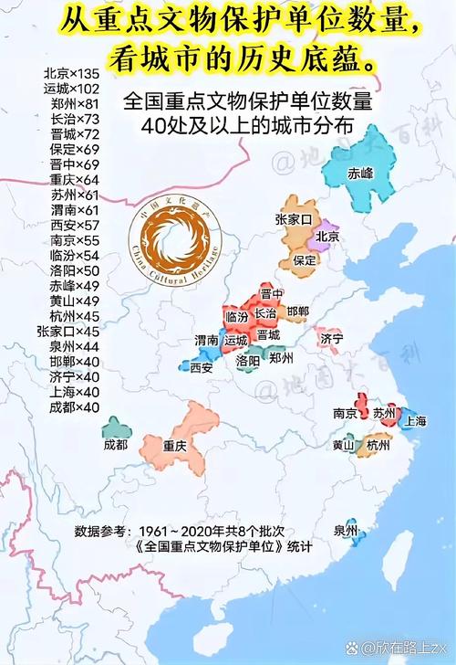 中国省级文物保护单位分布地图局部