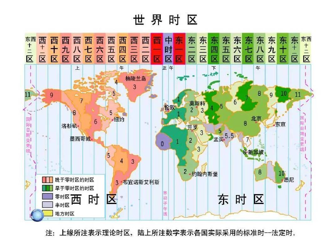 中小学地理时区划分演示模型图