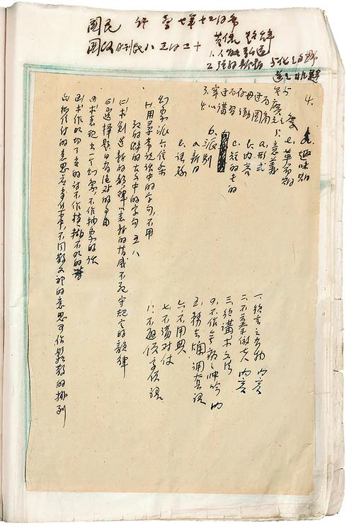 作家手稿上的修改痕迹特写