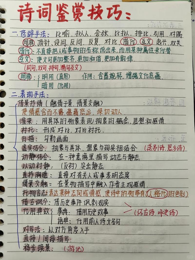 高中语文诗歌鉴赏错题手写修改实拍