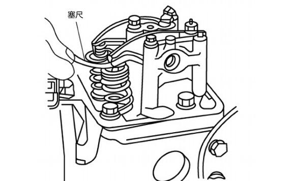 维修师傅用塞尺测量节气门间隙实拍