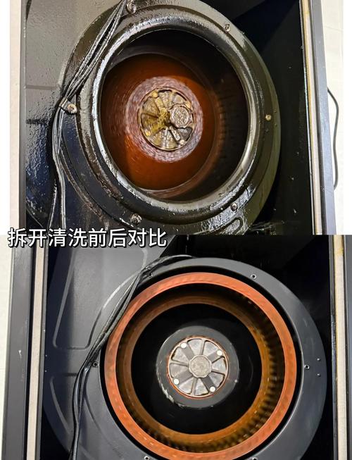 油烟机风轮新旧油垢对比图