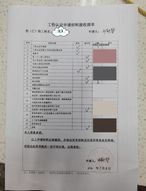 工伤认定申请材料清单实拍