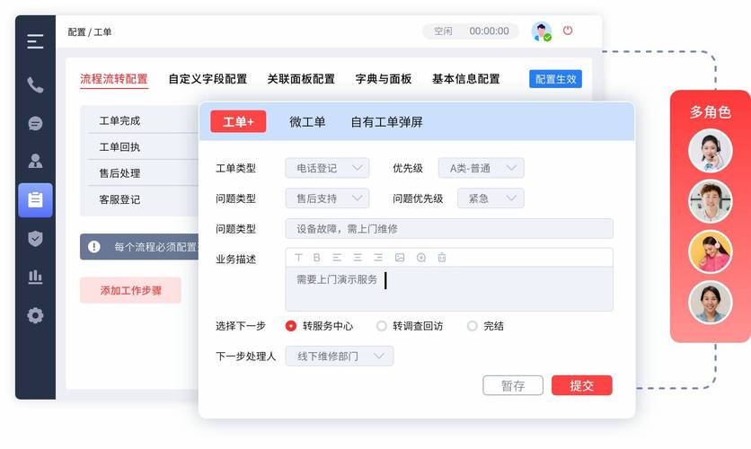 电商后台智能客服工单分类界面