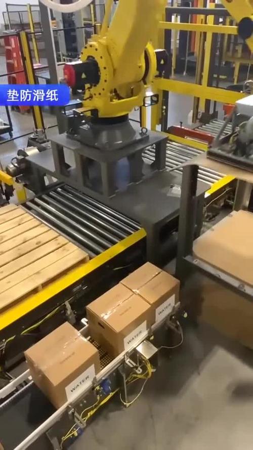 码垛机生产线现场 纸箱歪斜抓取失败