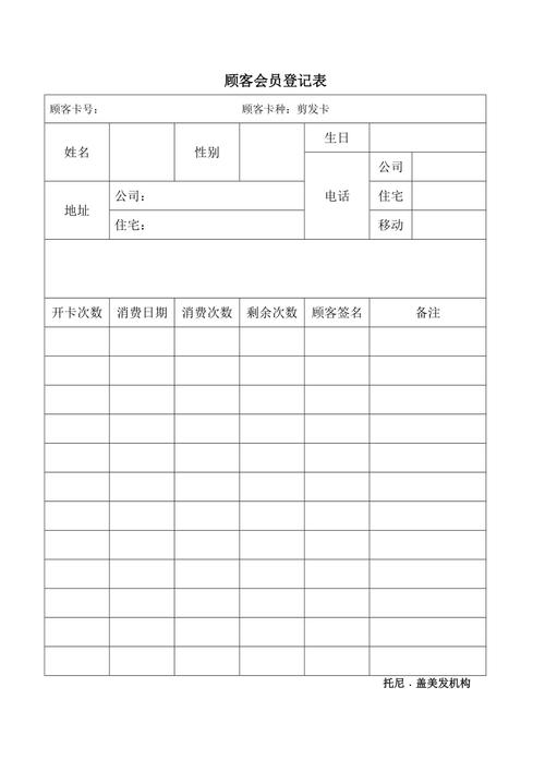 线下精品咖啡会员用户分层记录表