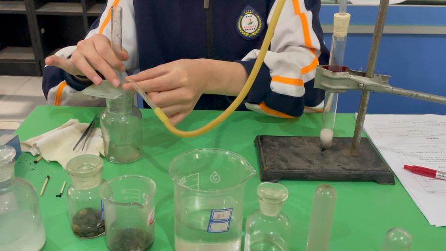 科研人员正在观察二氧化碳转化糖反应的实验室装置